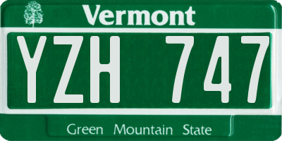 VT license plate YZH747
