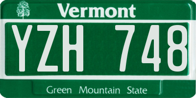 VT license plate YZH748