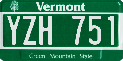 VT license plate YZH751