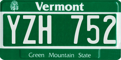VT license plate YZH752
