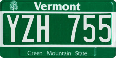 VT license plate YZH755