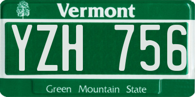 VT license plate YZH756