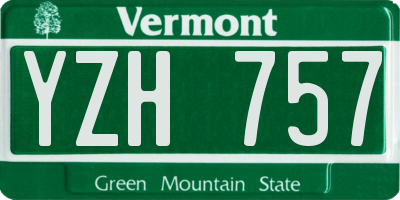 VT license plate YZH757