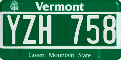 VT license plate YZH758