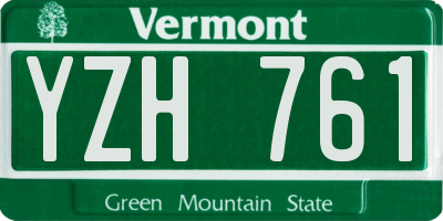 VT license plate YZH761