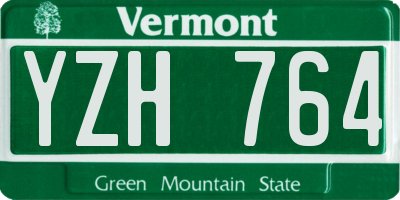 VT license plate YZH764