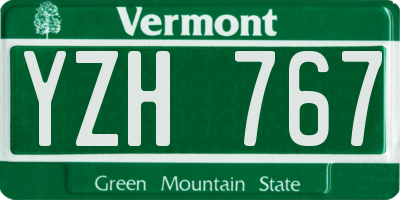 VT license plate YZH767