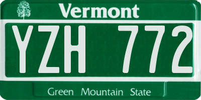 VT license plate YZH772