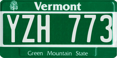 VT license plate YZH773