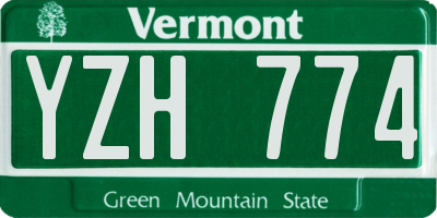 VT license plate YZH774