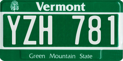 VT license plate YZH781