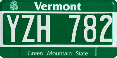 VT license plate YZH782