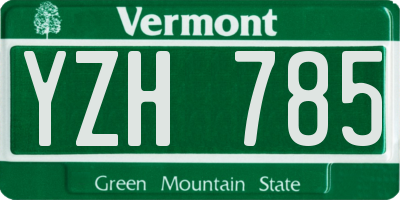 VT license plate YZH785