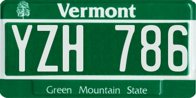 VT license plate YZH786