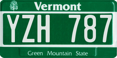 VT license plate YZH787