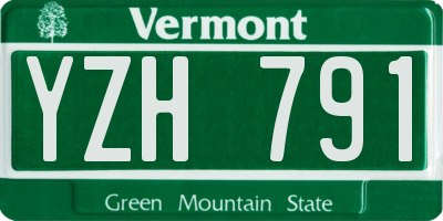 VT license plate YZH791