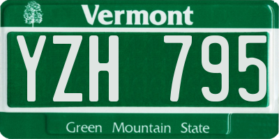 VT license plate YZH795