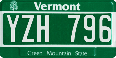 VT license plate YZH796