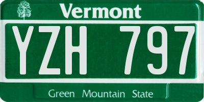 VT license plate YZH797