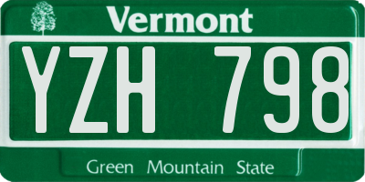VT license plate YZH798