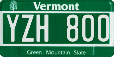 VT license plate YZH800