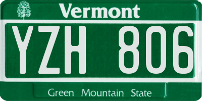 VT license plate YZH806