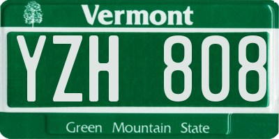 VT license plate YZH808