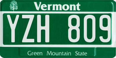 VT license plate YZH809