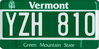 VT license plate YZH810