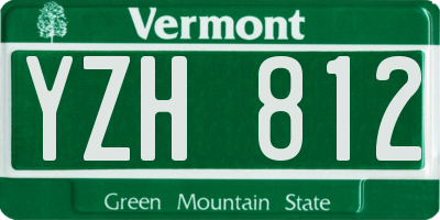 VT license plate YZH812