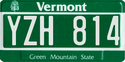 VT license plate YZH814