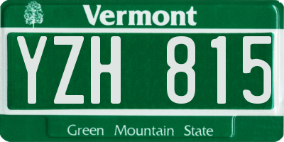 VT license plate YZH815