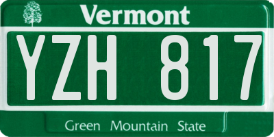VT license plate YZH817