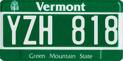 VT license plate YZH818