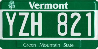 VT license plate YZH821