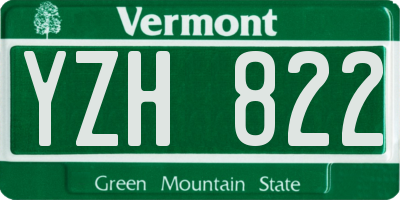 VT license plate YZH822