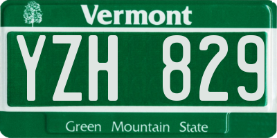 VT license plate YZH829