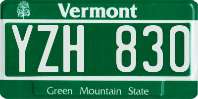 VT license plate YZH830