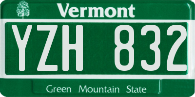 VT license plate YZH832