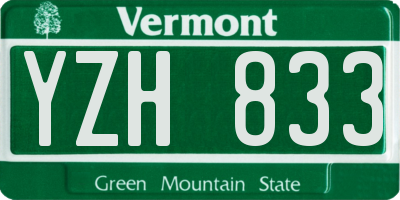 VT license plate YZH833