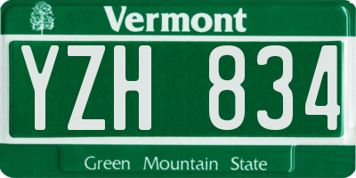 VT license plate YZH834