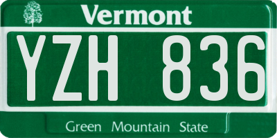 VT license plate YZH836