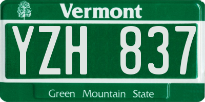 VT license plate YZH837
