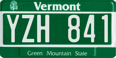 VT license plate YZH841