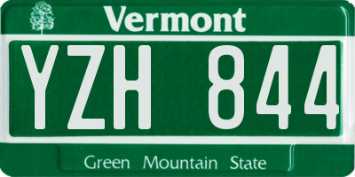 VT license plate YZH844
