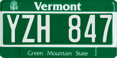 VT license plate YZH847