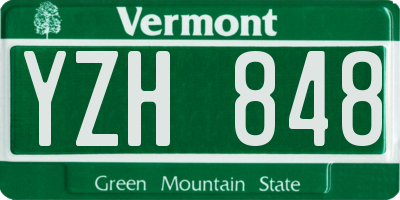 VT license plate YZH848