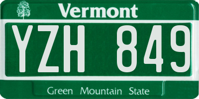 VT license plate YZH849