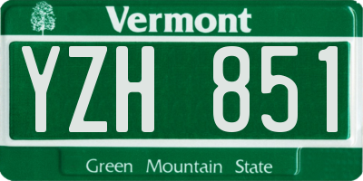 VT license plate YZH851
