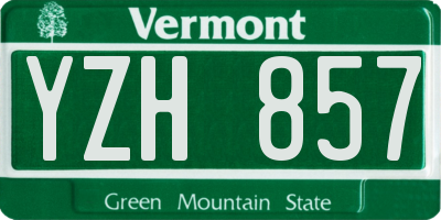VT license plate YZH857